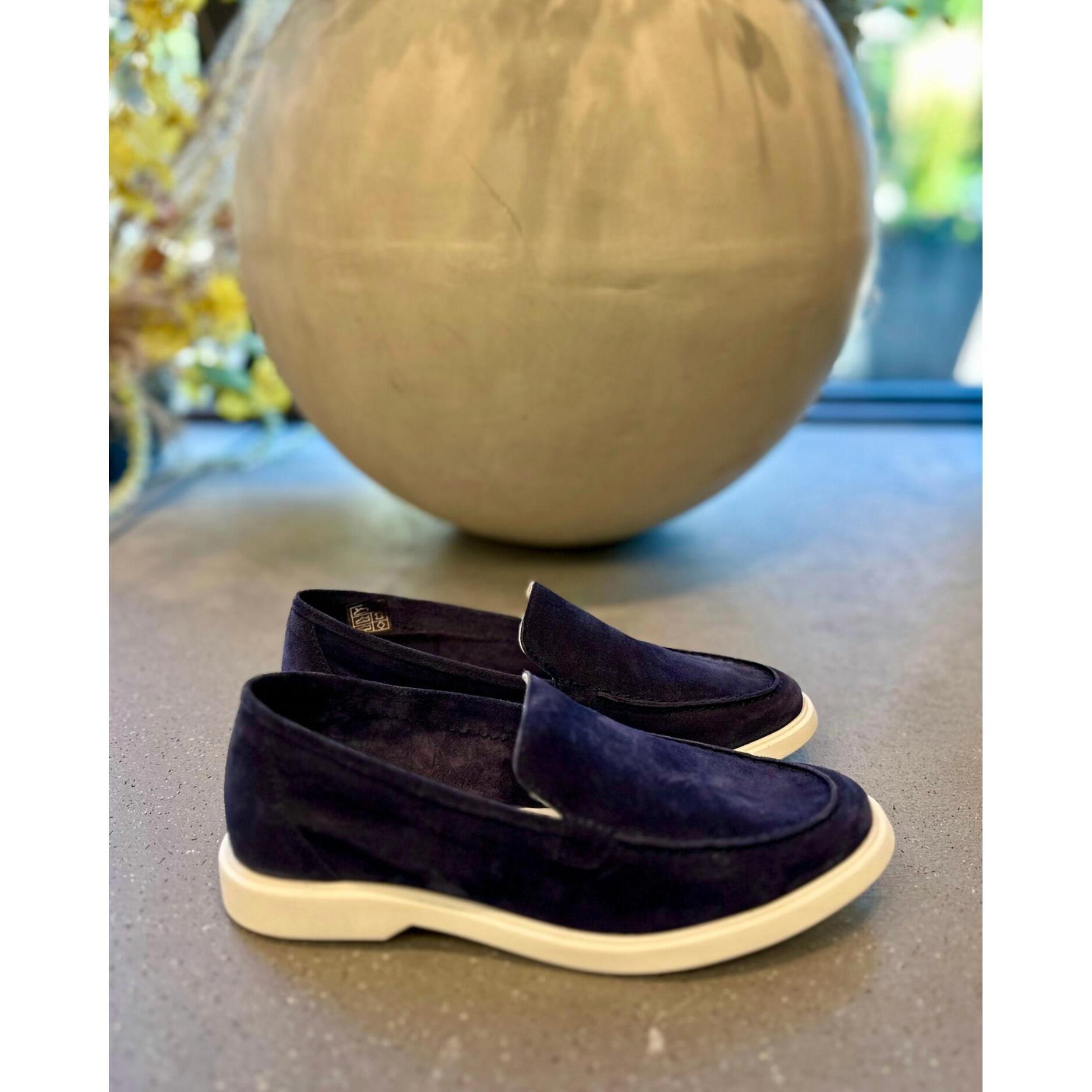 New Pedro Garcia Women's Lavanda-01 Suede Loafer In Marina Velour